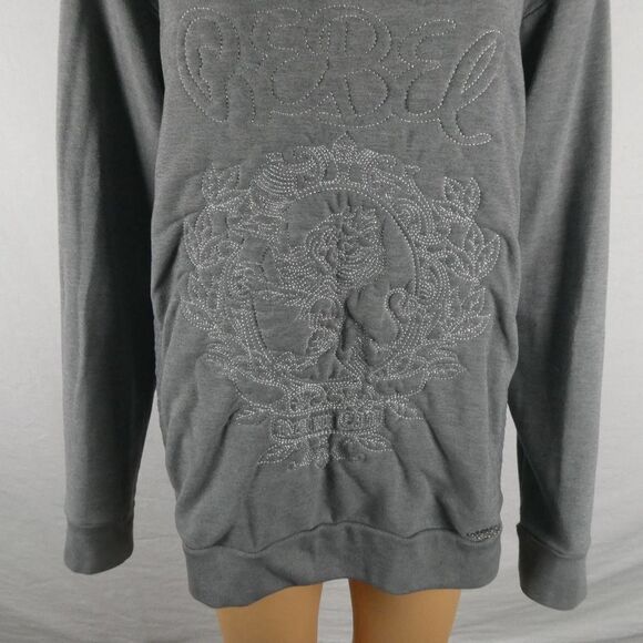 Torrid x Rebel Wilson Grey Pullover Scoop Neck Quilted Embroidered Sweater 2XL - Picture 6 of 12